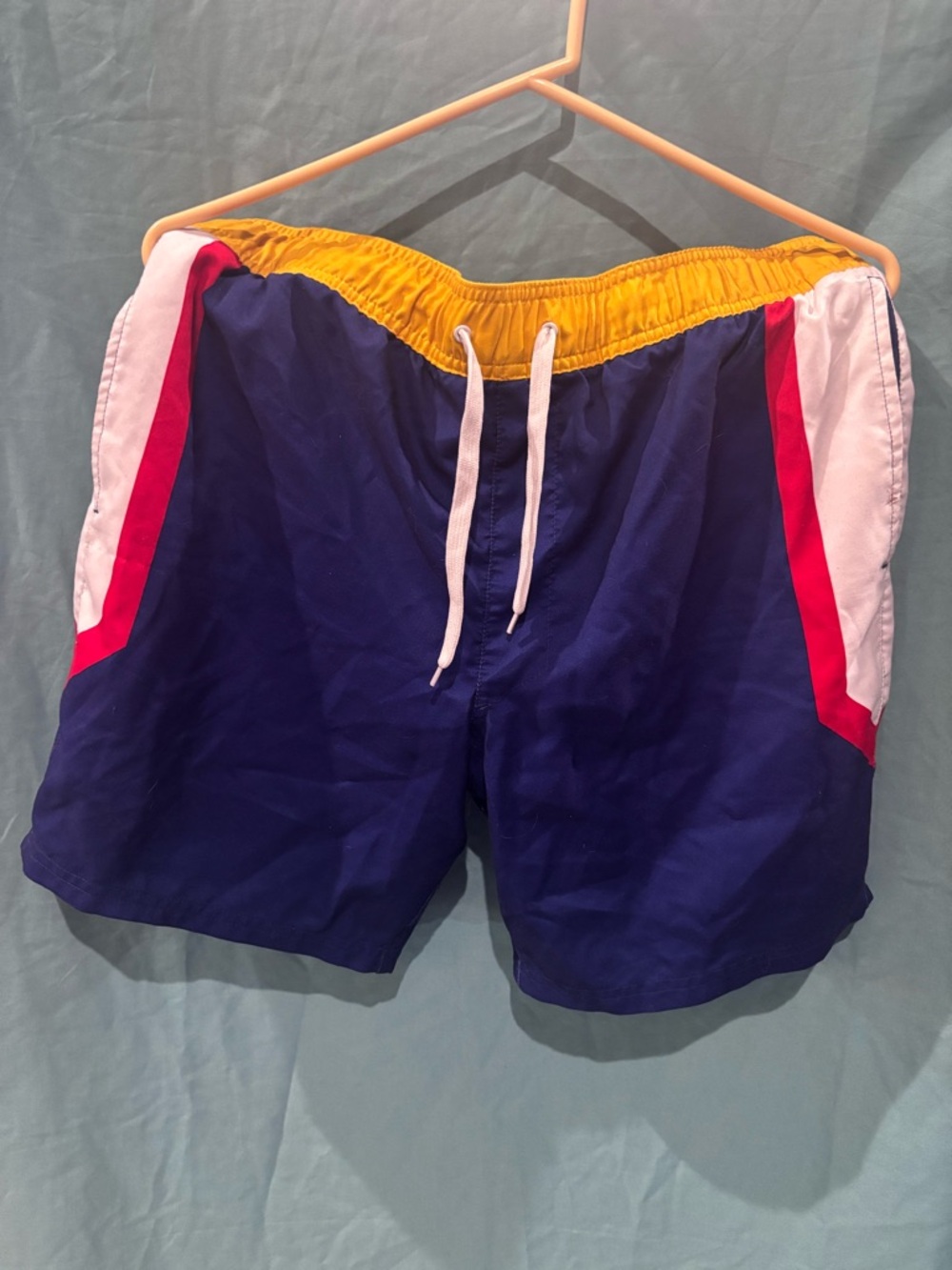 Men's Navy Blue Colorblock Swim Trunks my hero academia